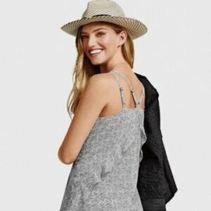 CABI Flutter Strappy Tank Top Blouse Black/Gray Sz XS #5359 NWOT